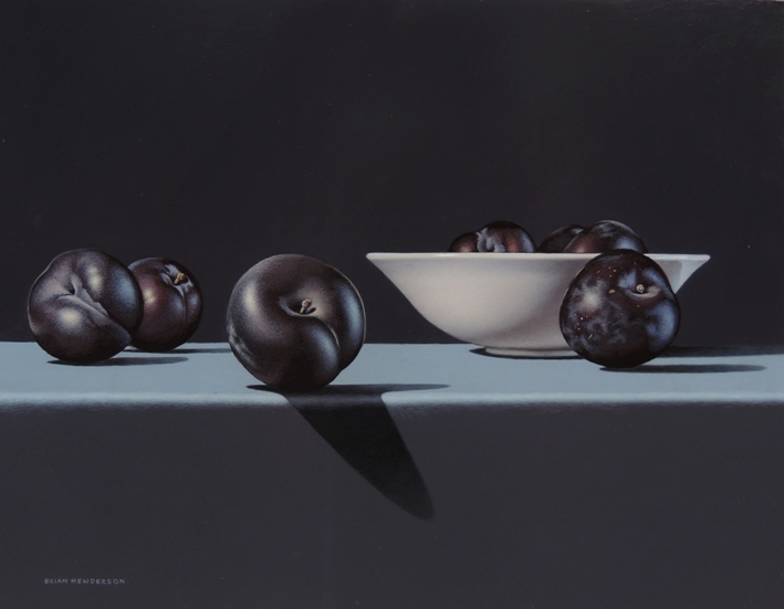 'Bowl with Seven Plums' by artist Brian Henderson